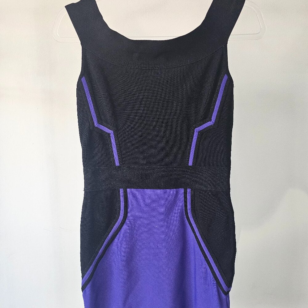 Guess by Marciano Black and True Purple Bandage dress w/Straps